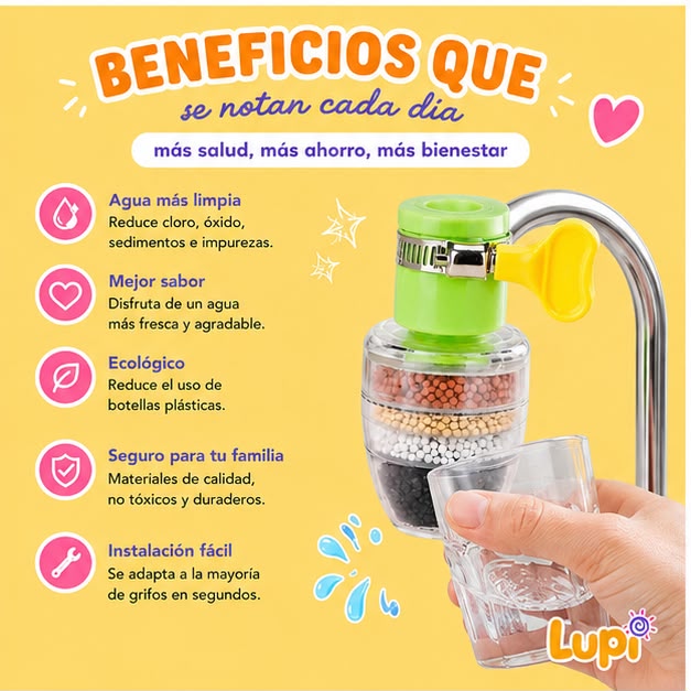 Filtro Purificador de Agua para Grifo