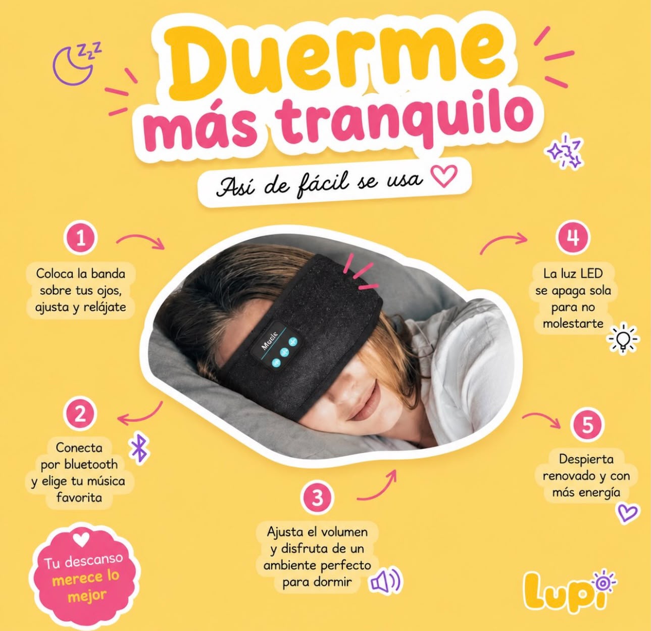 Banda Relajante Con Parlantes Bluetooth