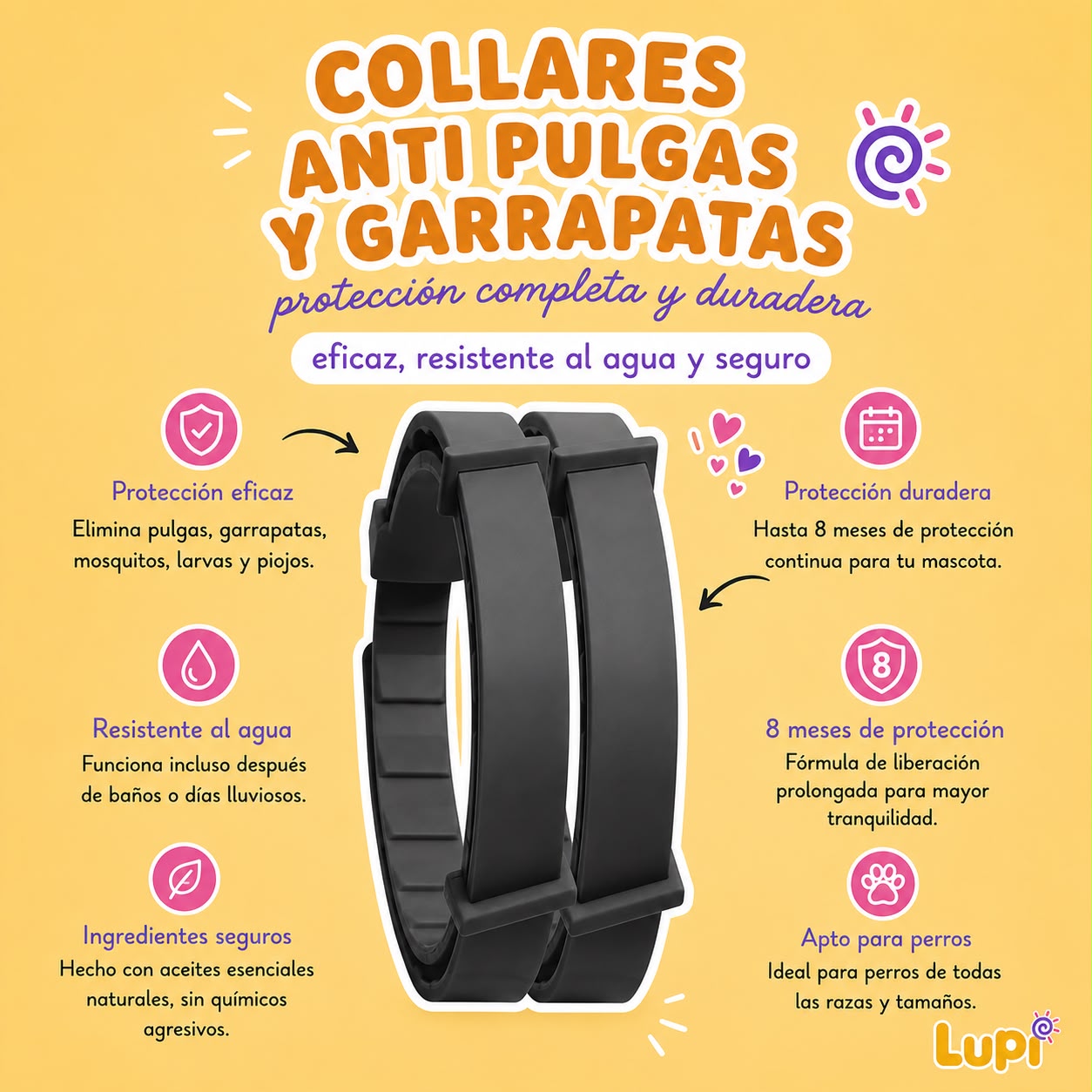 Collar  para Perros y Gatos  Anti-pulgas