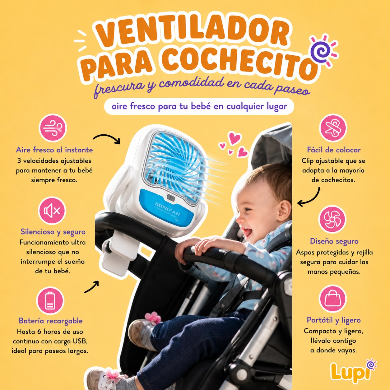 Ventilador Portátil 2 en 1 Recargable