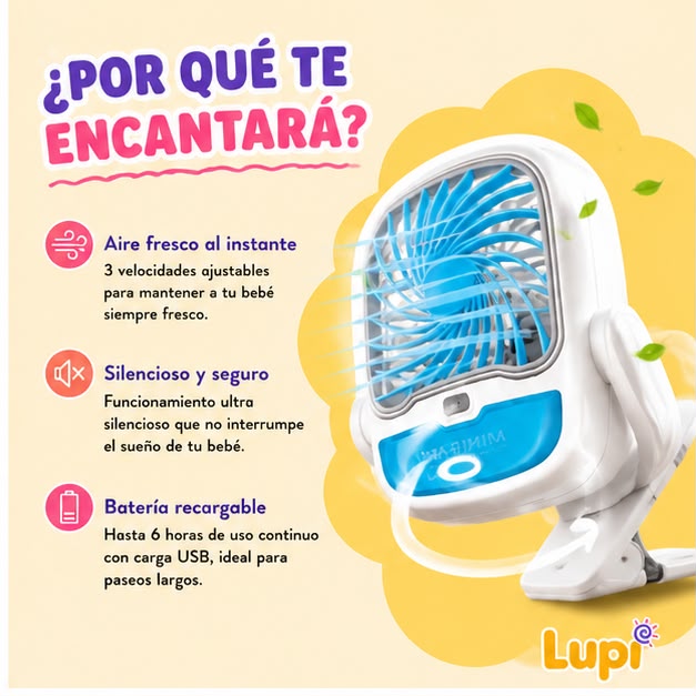 Ventilador Portátil 2 en 1 Recargable